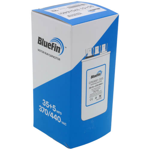 Bluefin CPDRR1-355 capacitor - label view (Product Type: Capacitor; Voltage: 440/370V)