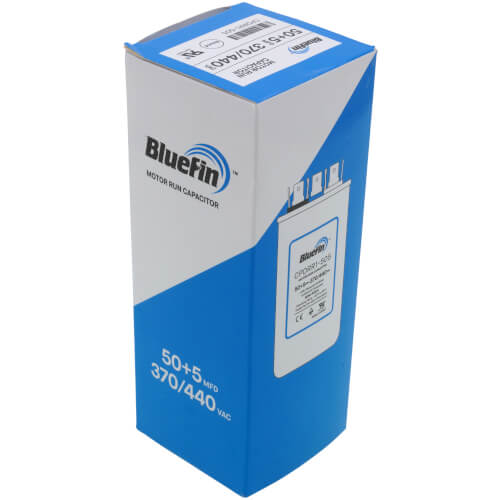 Bluefin CPDRR1-505 capacitor - label view (Product Type: Capacitor; Voltage: 440/370V)
