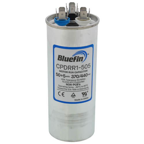 Bluefin CPDRR1-505 capacitor - front view (Product Type: Capacitor; Voltage: 440/370V)