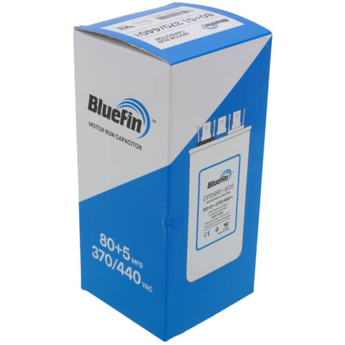 Bluefin CPDRR1-805 capacitor - label view (Product Type: Capacitor; Voltage: 440/370V)
