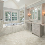 American Olean Mirasol Crema Laila 24-in x 24-in Glazed Porcelain Marble-Look Tile, 4-Pack