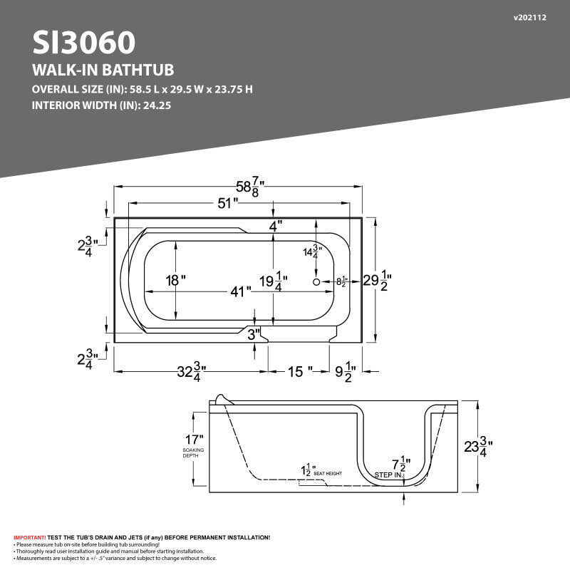 Step In 59.6 in. Walk-In Whirlpool Bathtub in White with 1.28 GPF Single Flush Toilet