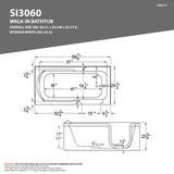Step In 59.6 in. Walk-In Whirlpool Bathtub in White with 1.28 GPF Single Flush Toilet