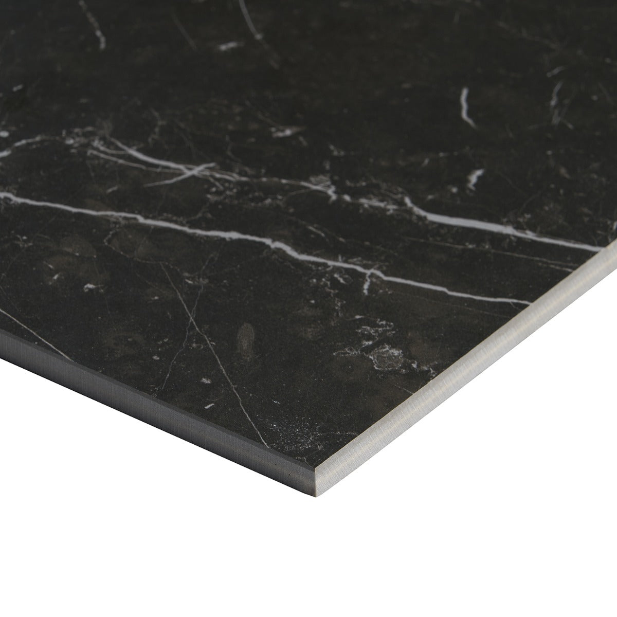 Fortunato Amani Gray and Nero Marquina Black 12x12 Matte Porcelain Checkerboard Tile