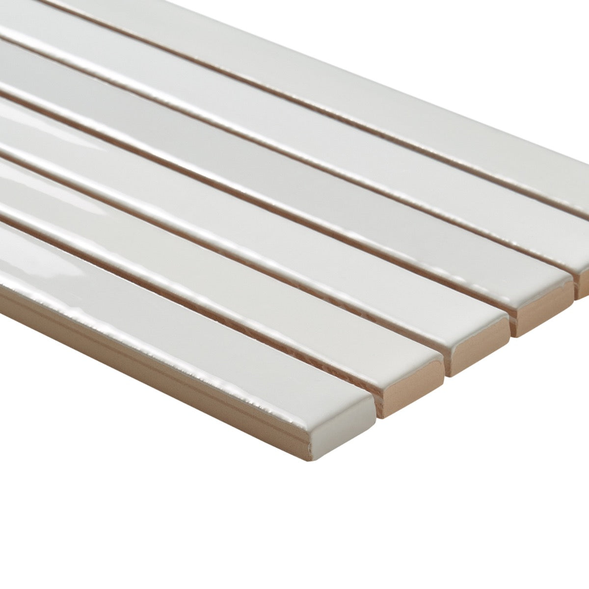 Kanbina Blanco White 5x18 Glossy Ceramic Mosaic Tile