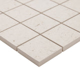 Hikari Paper Cream 2x2 Matte Mosaic Tile - Porcelain, Japandi Design