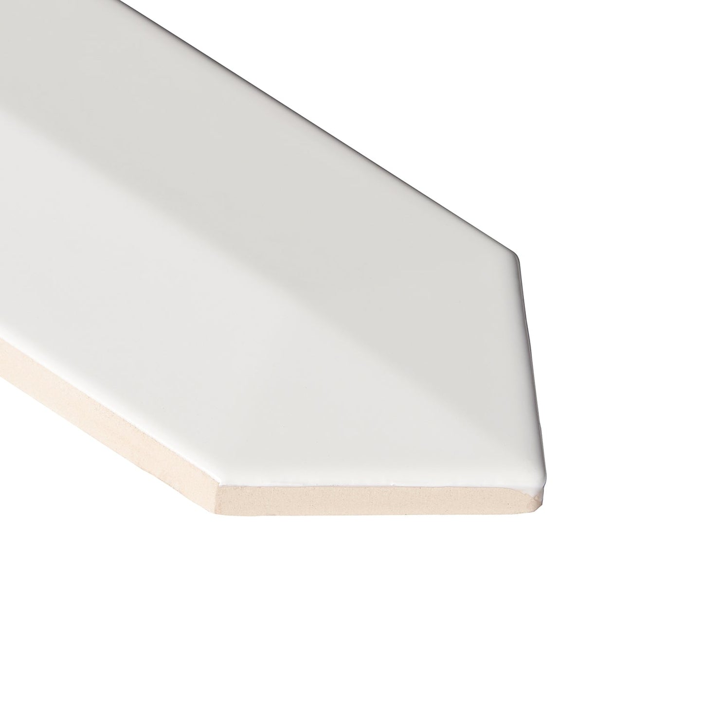 Kent White 3D Picket Polished Ceramic Wall Tile - 2x13