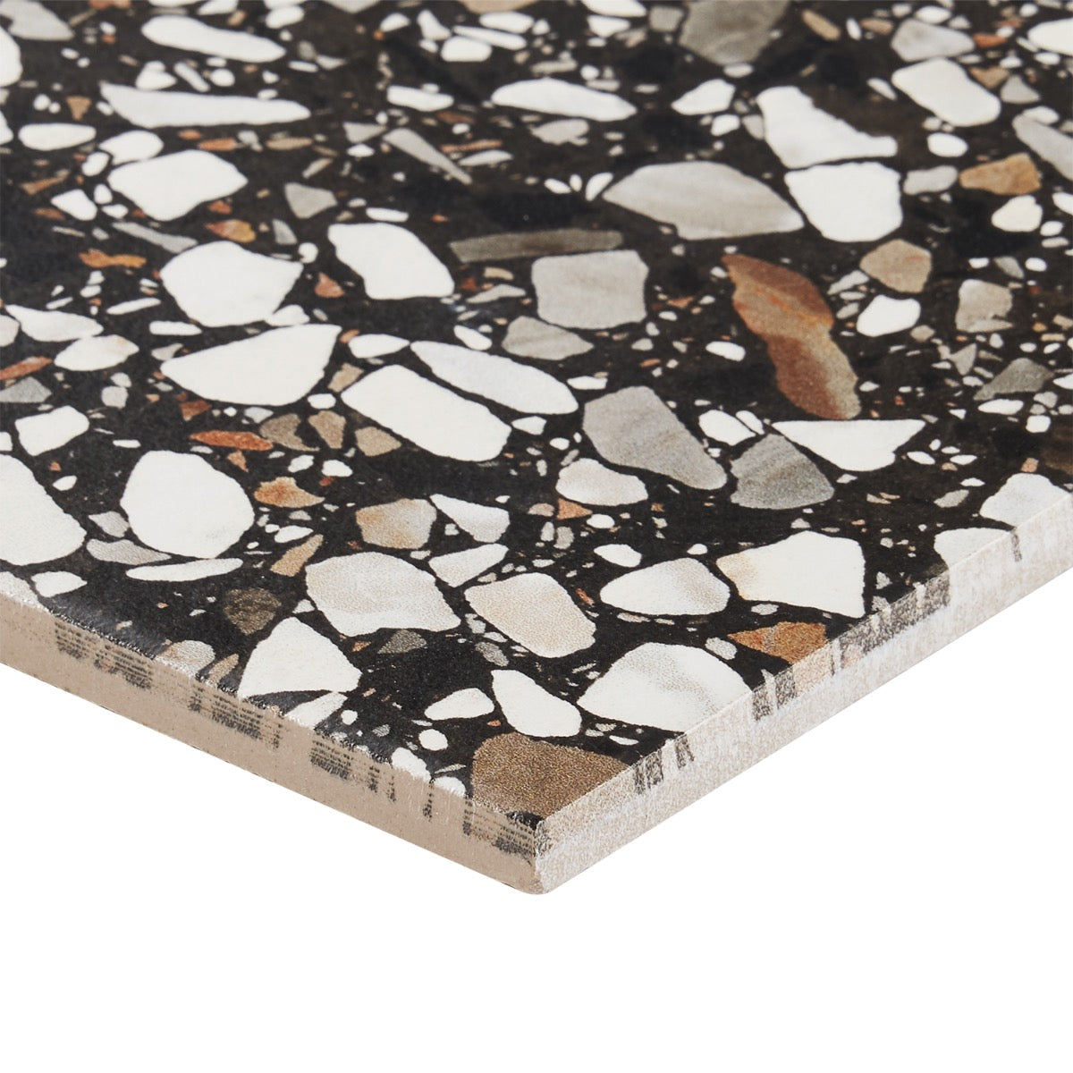 Lux Tile Chips Macro Nero Black 8x8 Matte Porcelain Tile