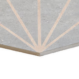 Lux Tile Pergola Beams Gray Hexagon Matte Porcelain Tile 12.5"
