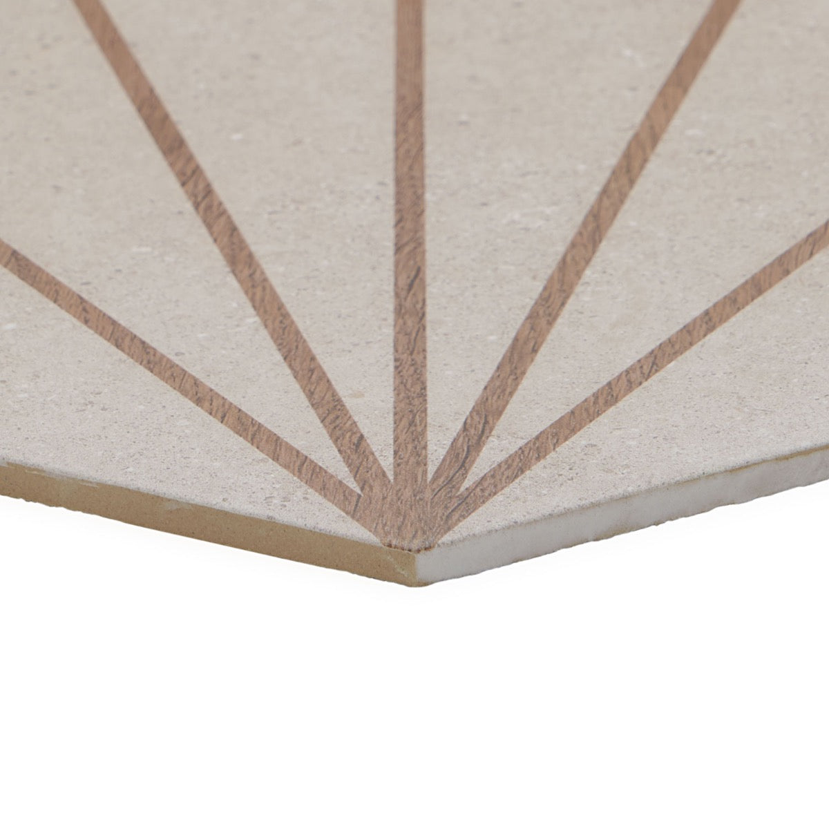 Lux Tile Pergola Beams Taupe 12.5" Hexagon Matte Porcelain Tile