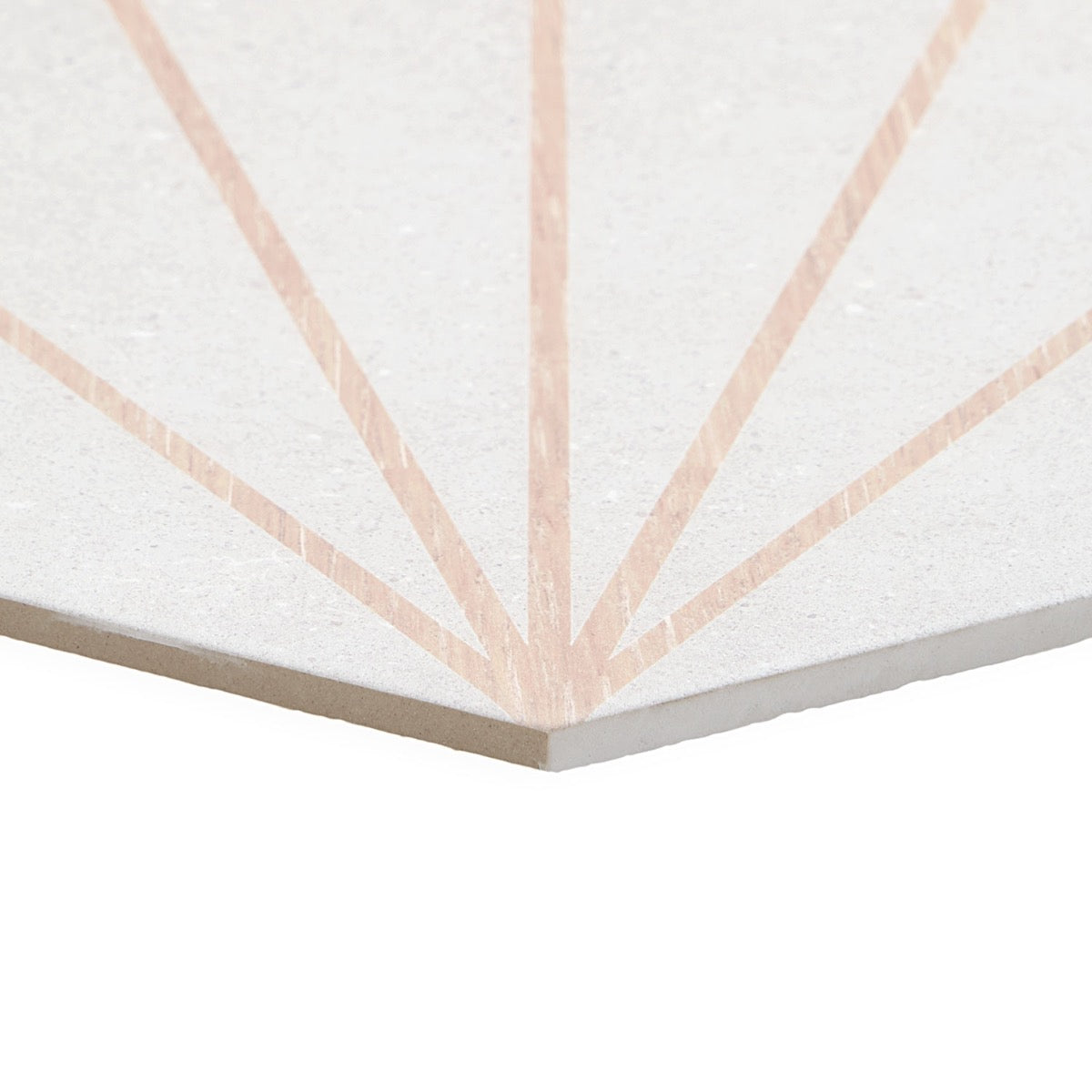 Lux Tile Pergola Beams White 12.5" Hexagon Matte Porcelain Tile