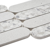Kobe Fin Ice White Terrazzo Look Matte Porcelain Mosaic Tile