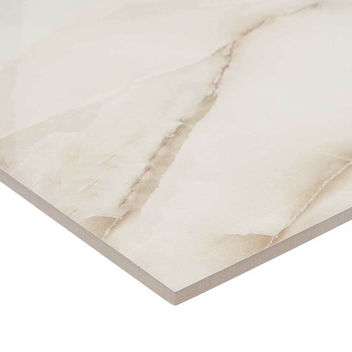 Lux Tile Lumina Onyx Pearl Beige 24x48 Polished Porcelain Tile