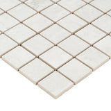 Basic Travertine Cotton White 2x2 Matte Porcelain Mosaic Tile