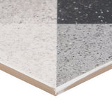 Art Geo Deco Charcoal Black Matte Porcelain Tile by Elizabeth Sutton - 8x8
