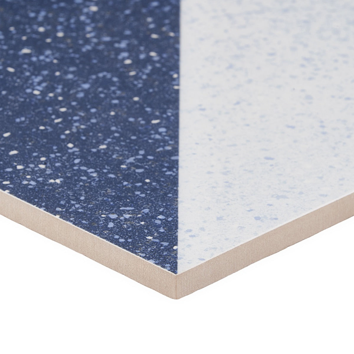 Art Geo Terrazzo Dos Blue 8x8 Matte Porcelain Tile by Elizabeth Sutton