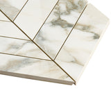 Dreamstone Calacatta Rustico Chevron Polished Porcelain Mosaic Tile