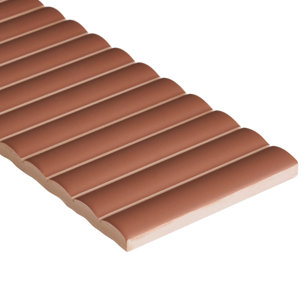 Roller Ribbed Terracotta 4x12 3D Matte Fluted Ceramic Tile