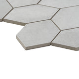 Bond Nimbus Silver Foliage Hexagon Matte Porcelain Mosaic Tile - Lux Tile