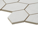 Bond Palladium Light Gray Foliage Hexagon Matte Porcelain Mosaic Tile