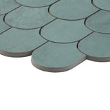 Bond Viridum Green Fishscale Matte Porcelain Mosaic Tile - Lux Tile