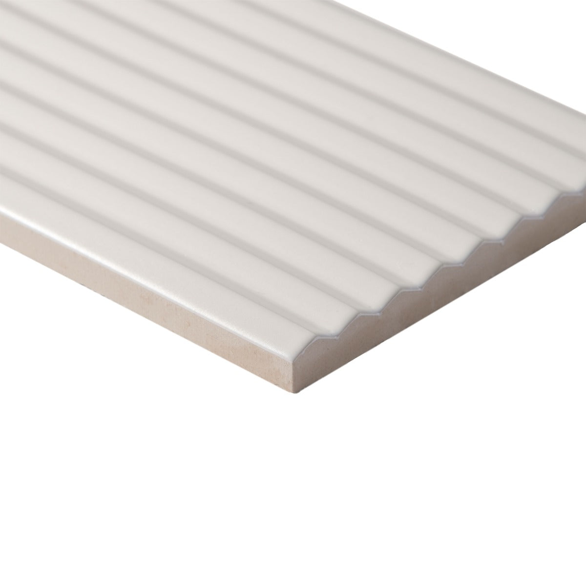 Zeal Linear 3D Matte Porcelain Tile - 5x10 White