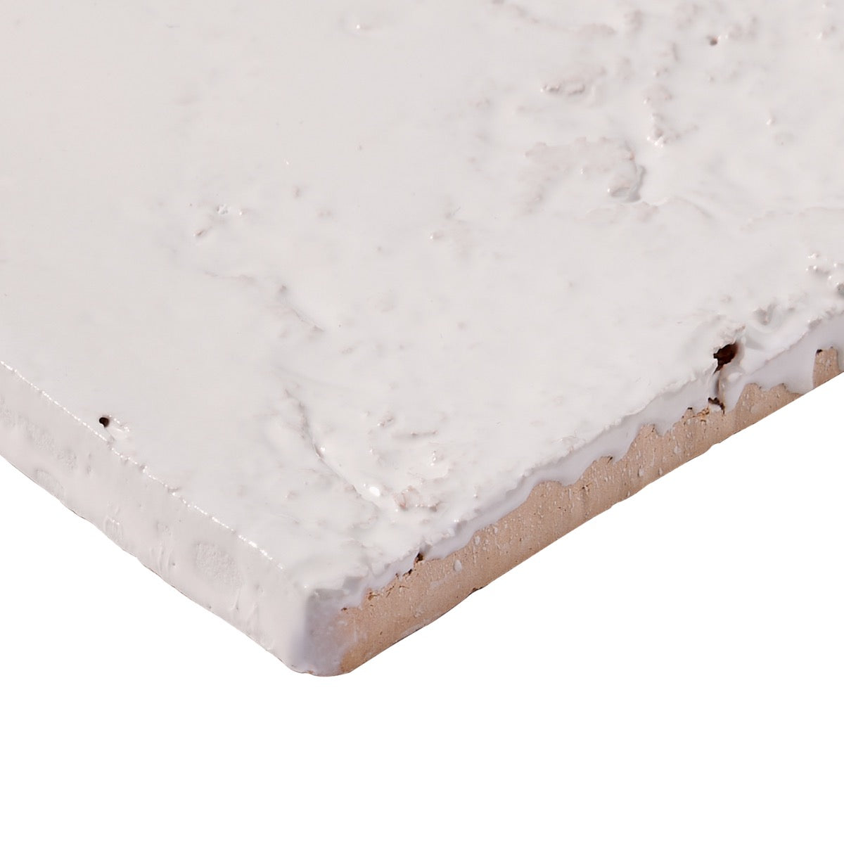 Navari White 5x5 Textured Glossy Ceramic Tile by Lux Tile