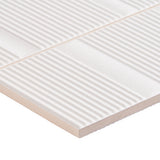 Division White 8x16 Fluted Matte Ceramic Wall Tile by Lux Tile
