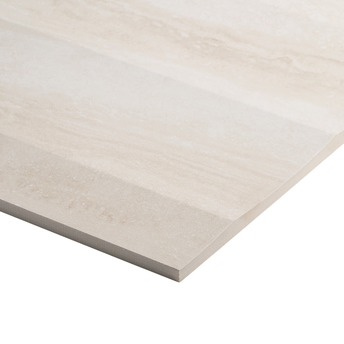 Lumar Waves 3D Travertino Bianco Warm White 24x48 Matte Porcelain Tile