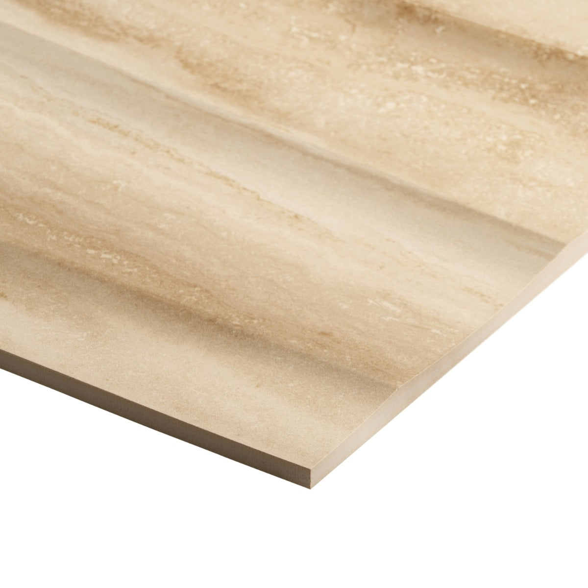 Lumar Waves 3D Travertino Crema Beige 24x48 Matte Porcelain Tile