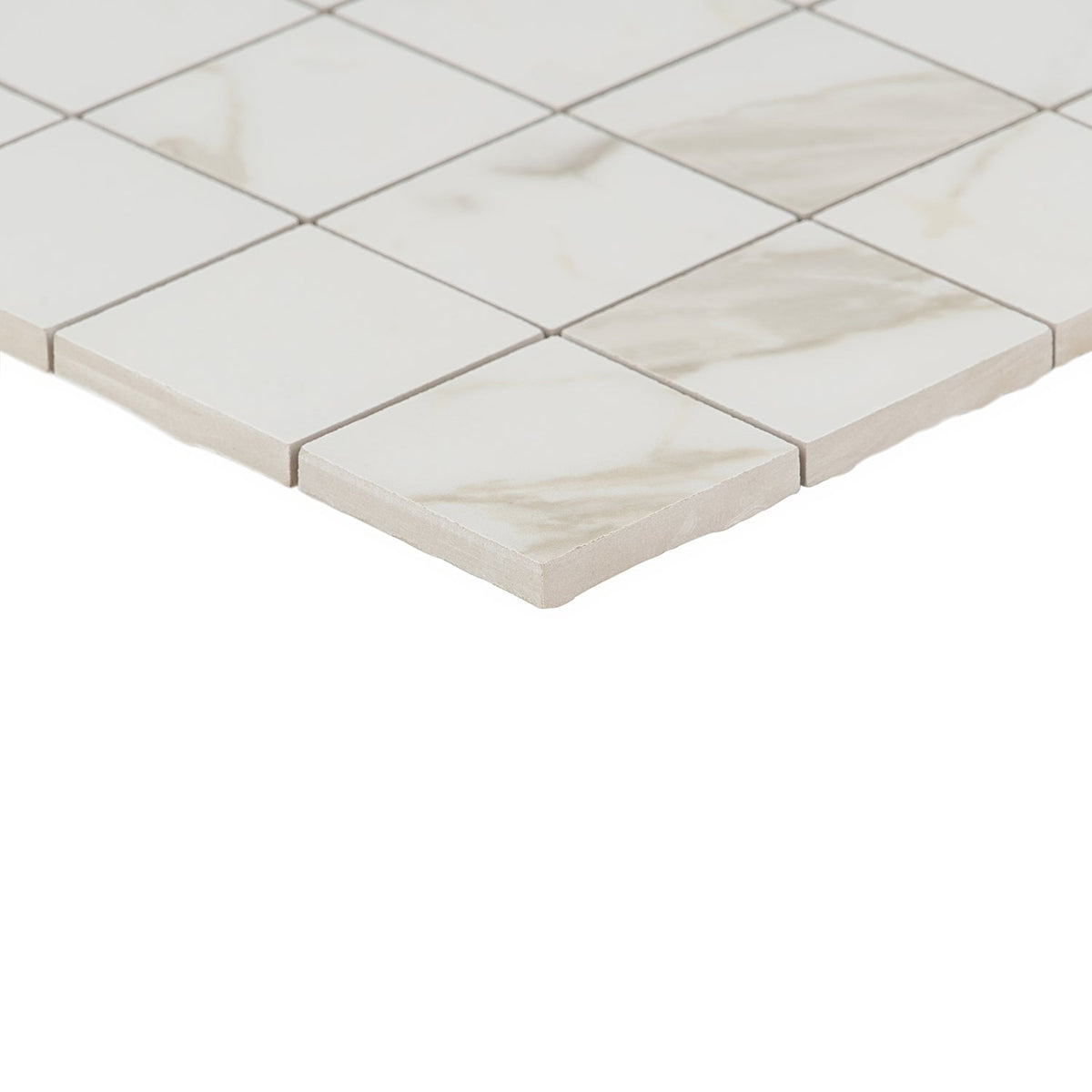 Versilia Calacatta Oro Matte Porcelain Mosaic Tile - Lux Tile