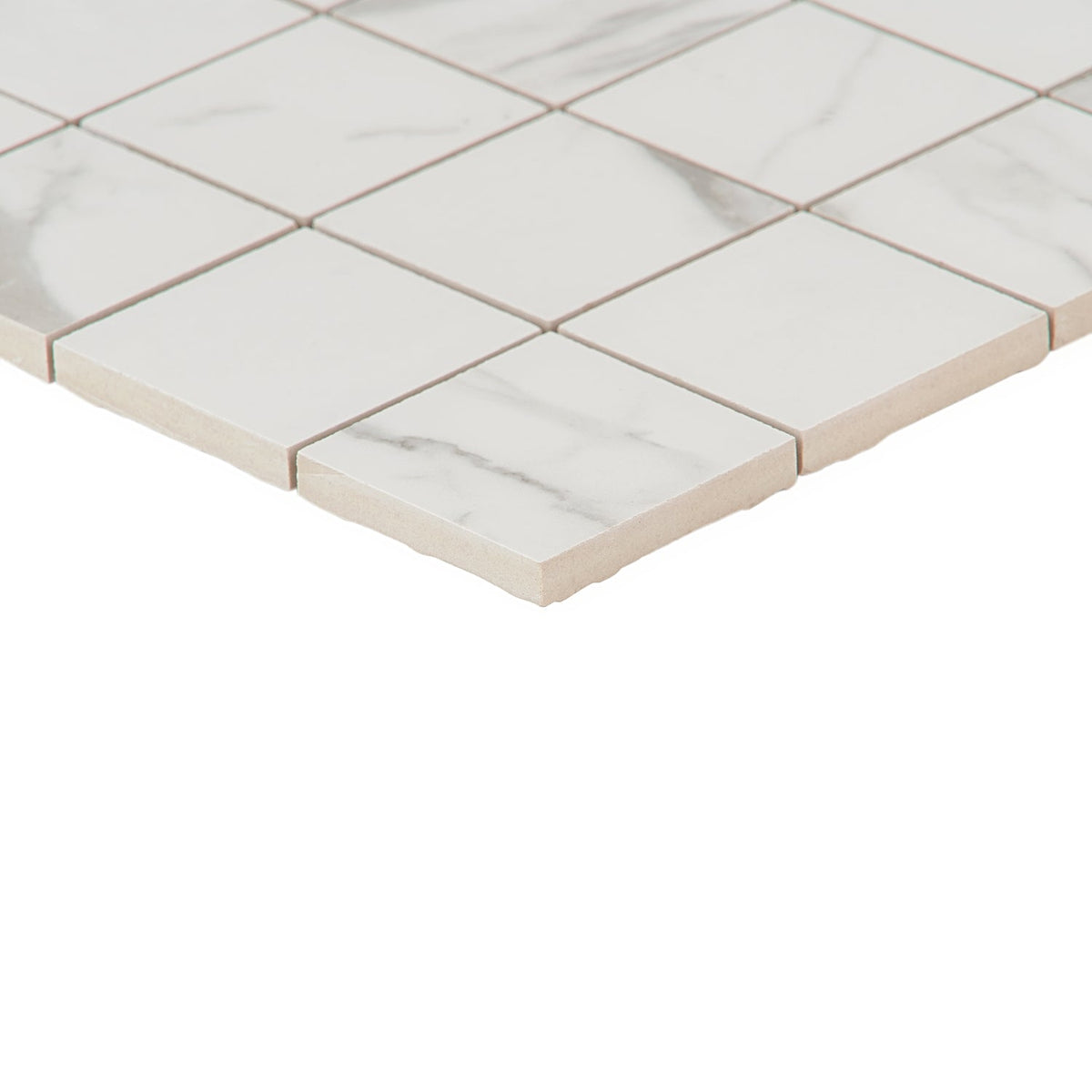 Versilia Statuario Matte Porcelain Mosaic Tile - 2x2