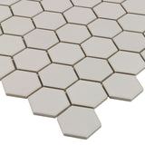 Serenity Taupe Gray 2" Hexagon Matte Porcelain Mosaic Tile