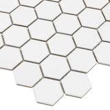 Serenity White 2" Hexagon Matte Porcelain Mosaic Tile by Lux Tile