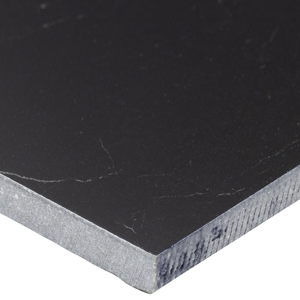 Lux Tile Marble Tech Port Laurent Black 12x24 Polished Porcelain Tile