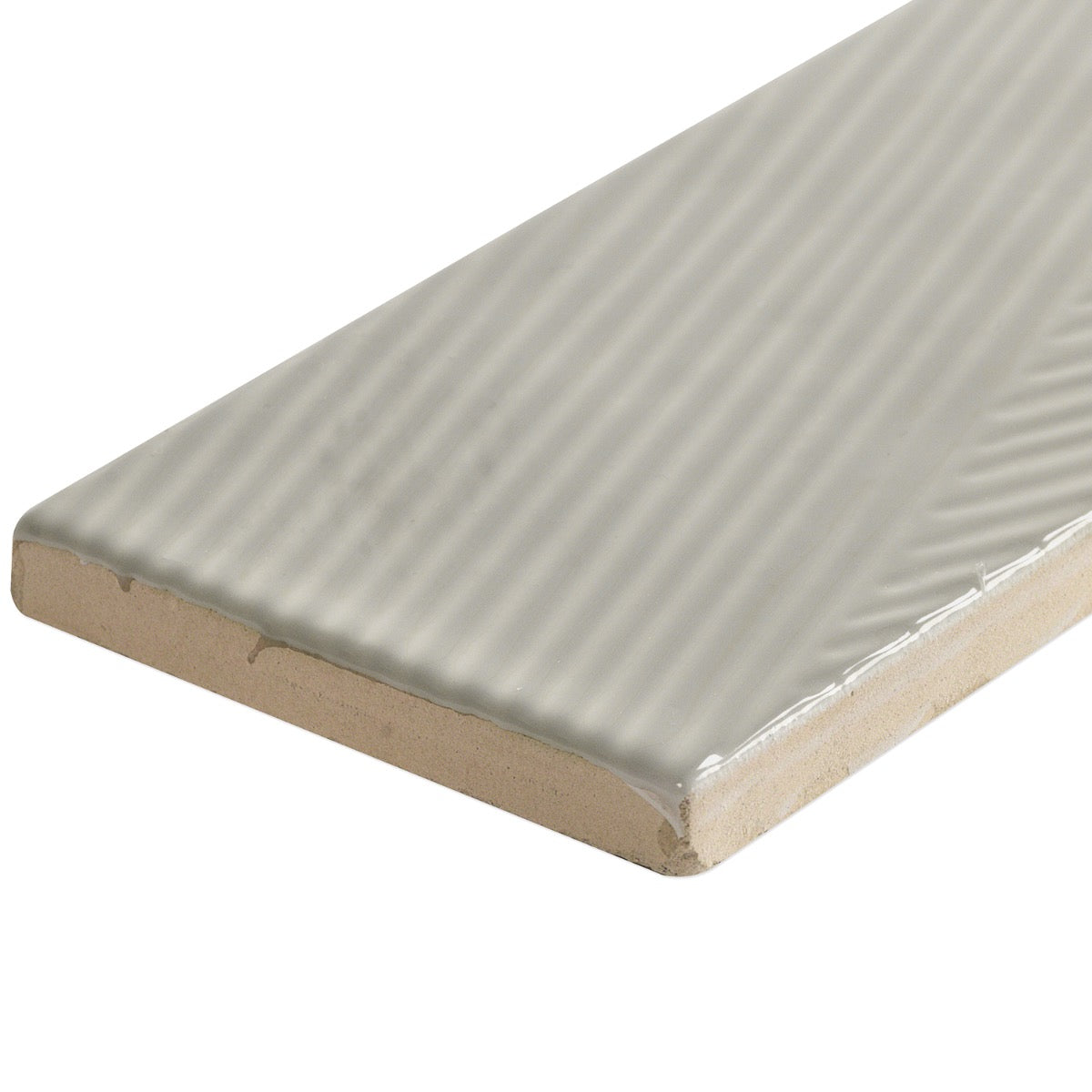 Tilebar Enigma Light Gray 2x8 Textured Polished Ceramic Subway Wall Tile