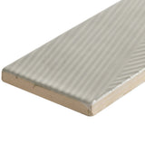 Tilebar Enigma Light Gray 2x8 Textured Polished Ceramic Subway Wall Tile