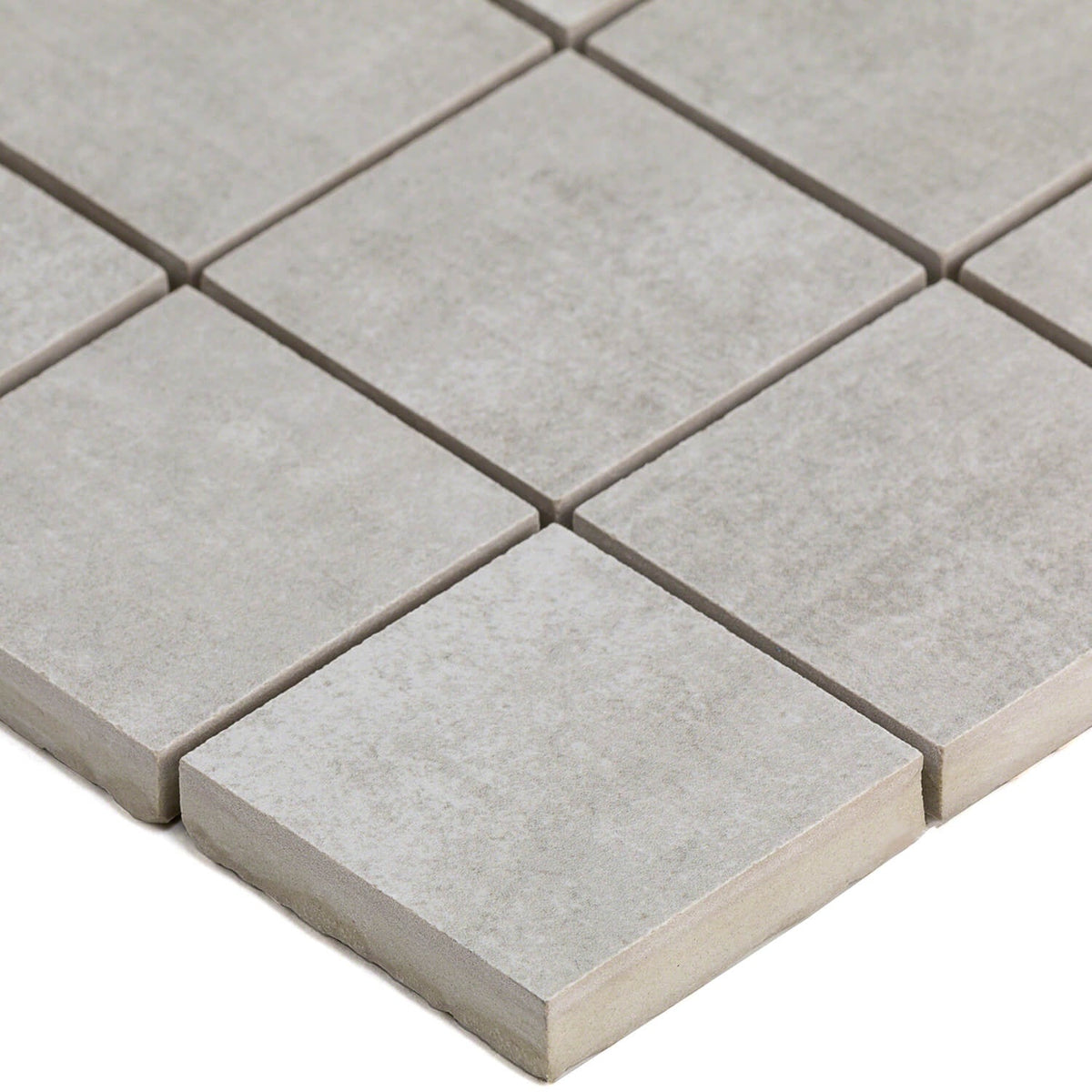 Lux Tile Cement Silver Matte Porcelain Mosaic Tile 2x2