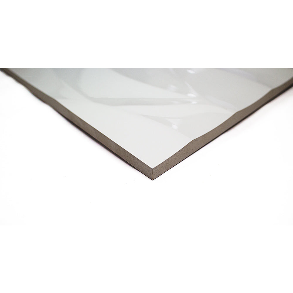 Billowy Clouds White 12x36 Polished Ceramic Wall Tile - Lux Tile