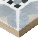 Bella Royale Gray 9x9 Matte Porcelain Tile - Encaustic Look