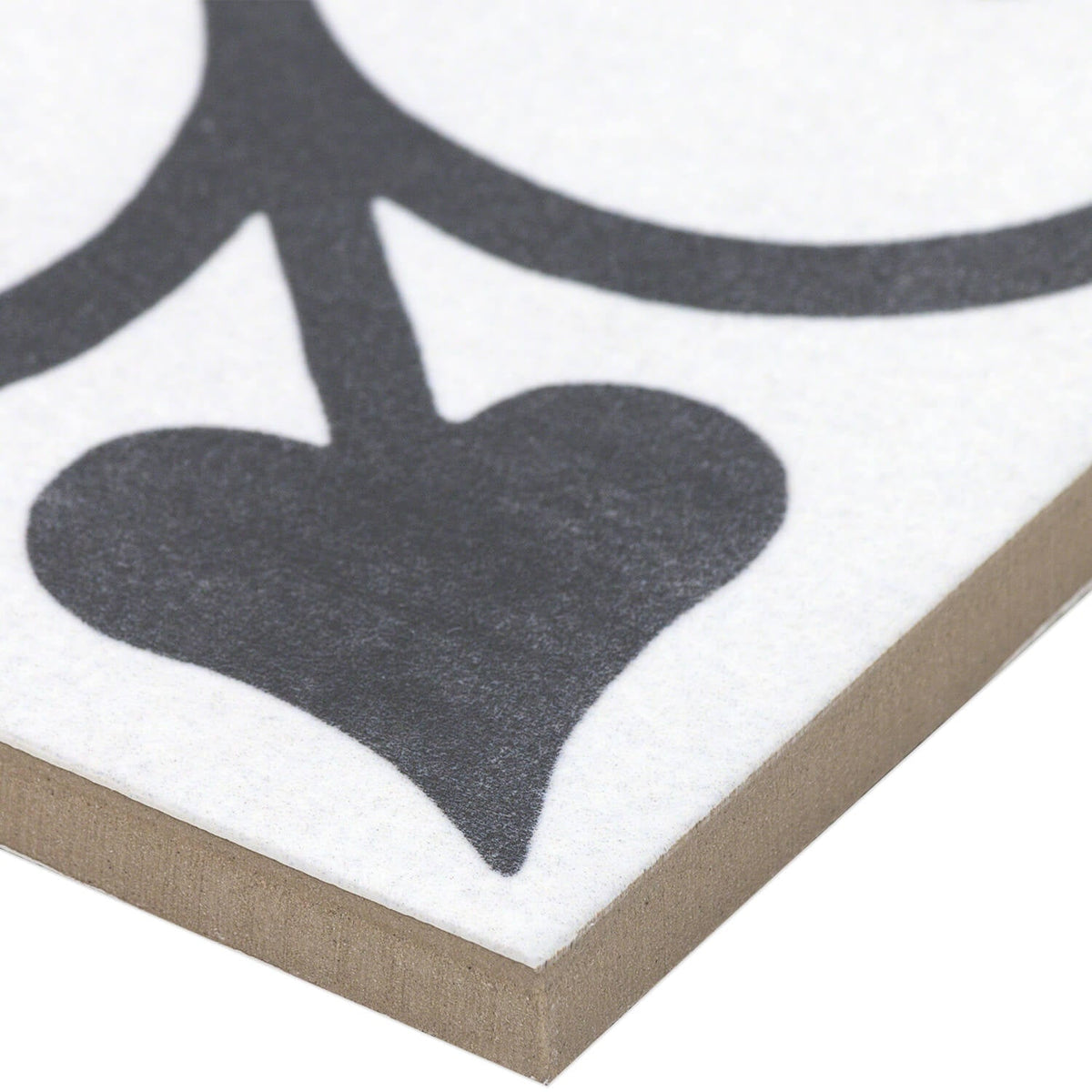 Cascais Black & White Ornate 9x9 Matte Porcelain Tile by Lux Tile