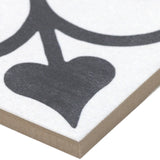 Cascais Black & White Ornate 9x9 Matte Porcelain Tile by Lux Tile