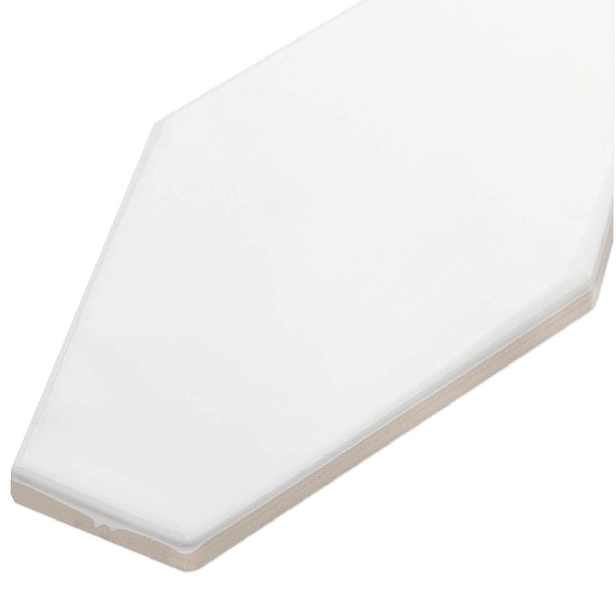 Manchester Bianco White 4x8 Hexagon Glazed Ceramic Wall Tile