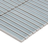 Kai Sky Blue 1x4" Tri-Stacked Glossy Porcelain Mosaic Tile