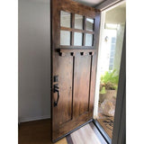 72 in. x 80 in. Craftsman Knotty Alder 6-Lite Clear Glass Unfinished Wood Left Active Inswing Double Prehung Front Door