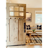 72 in. x 80 in. Craftsman Knotty Alder 6-Lite Clear Glass Unfinished Wood Left Active Inswing Double Prehung Front Door