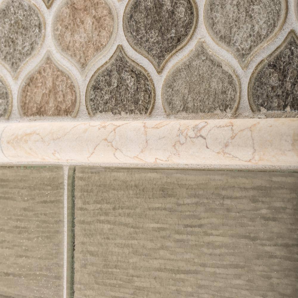Jeffrey Court Crushed Sunset Beige/Cream 10.75 in. x 10.75 in. Arabesque Glossy Ceramic Mosaic Tile (0.802 sq. ft./Each)