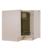 LIFEART CABINETRY Princeton Assembled 33 in. x 34.5 in. x 24 in. Base Lazy Susan Cabinet in Creamy White