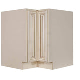 LIFEART CABINETRY Princeton Assembled 33 in. x 34.5 in. x 24 in. Base Lazy Susan Cabinet in Creamy White