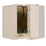 LIFEART CABINETRY Princeton Assembled 33 in. x 34.5 in. x 24 in. Base Lazy Susan Cabinet in Creamy White